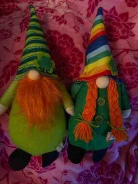 Rainbow & Green St. Patrick's Gnome Plush Duo
